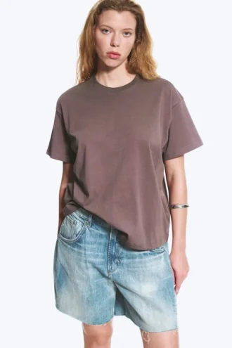 Afslappet, boksformet bomulds-T-shirt – Grå