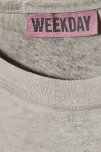 Afslappet langærmet bomuldst-shirt – vasket mørk muldvarp