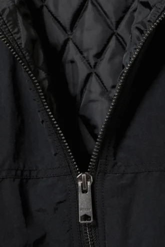 Afslappet nylon-bomberjakke – sort