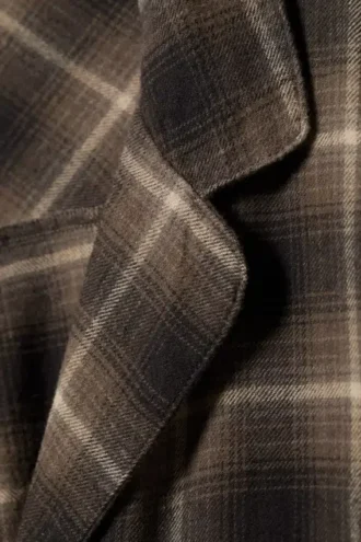 Afslappet pyjamas-skjorte i flannel – mørkebrun ternet