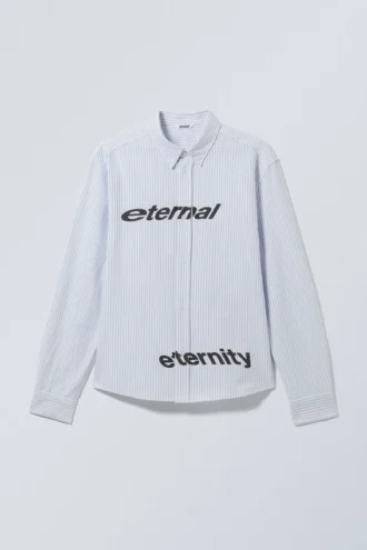 Afslappet skjorte med knapper – stribet lys lilla – Eternal