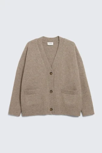 Afslappet strikket Cardigan – Mole Brown
