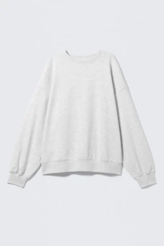 Afslappet sweatshirt i frotté – grå melange