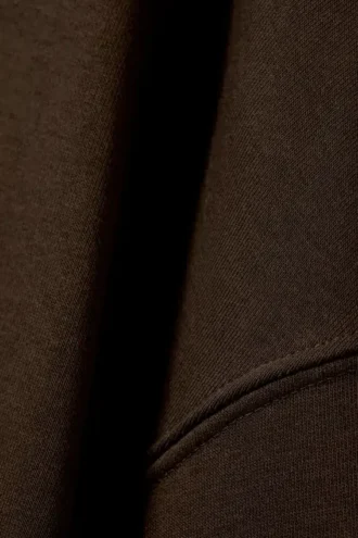 Afslappet sweatshirt i frotté – mørkebrun