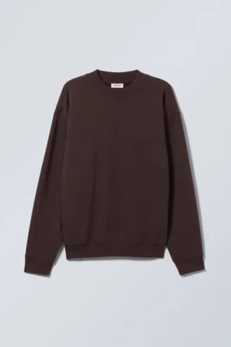 Afslappet sweatshirt i kraftig kvalitet – mørk lilla