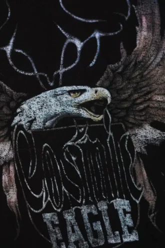 Afslappet T-shirt med print – Sort – Cosmic Eagle
