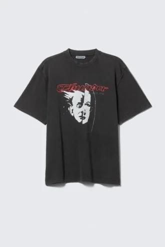 Afslappet T-shirt med print – Sort – Thunder Tour