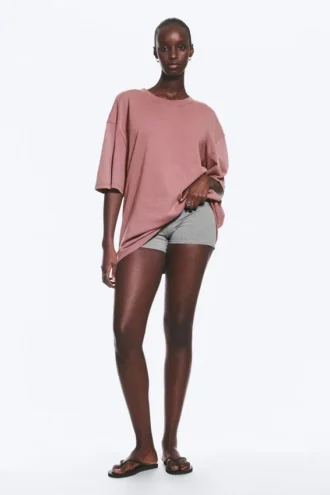 Afslappet T-shirt – Medium Dusty Lilac