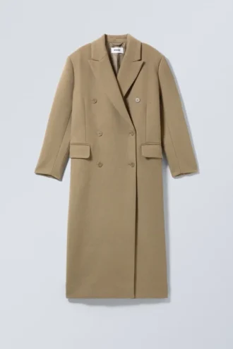 Alex oversized frakke i uldblanding – Dusty Mole