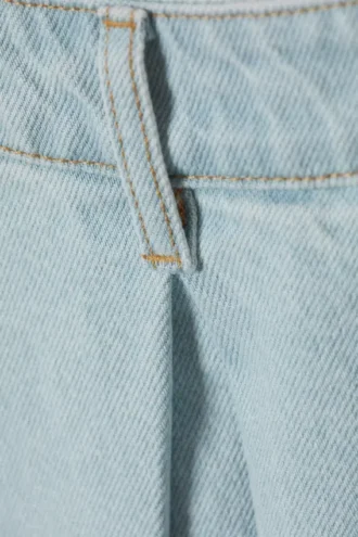 Amber højtaljet cirkelformet midi-denimnederdel – himmelblå – lyseblå