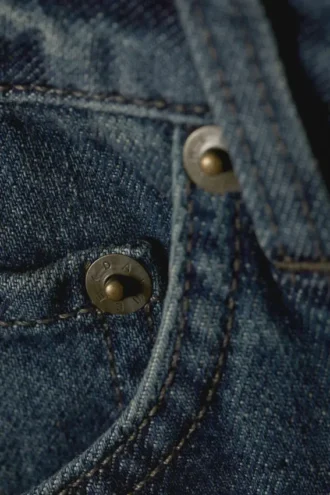 Ample Low Rise Loose Wide Jeans – Lake Blue – Mørkeblå