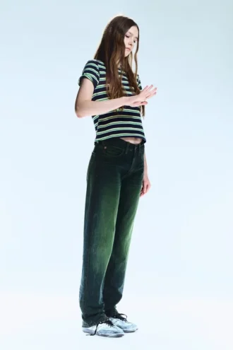 Anti Unisex lavtaljede Jeans med lige ben – Marine Green – Grøn | Cheap Monday Gb
