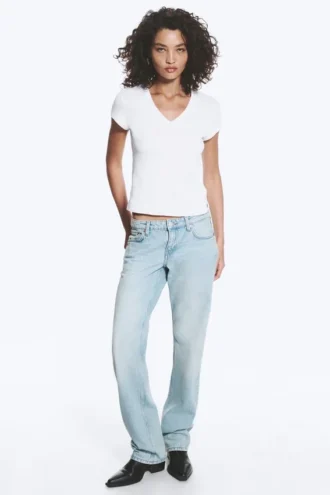 Arrow lavtaljede, lige Jeans med normal pasform – Aeon Blue – Lysblå