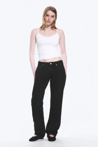 Arrow Low Rise Regular Straight Jeans – Tuned Black – Sort