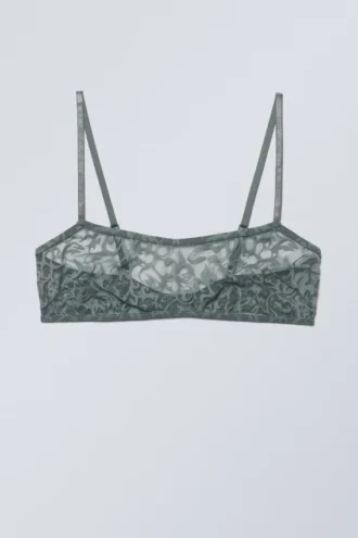 Ash Lace Semi Scooped Bra – Grå blonder