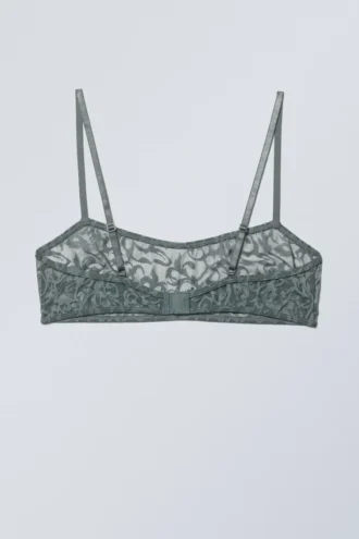 Ash Lace Semi Scooped Bra – Grå blonder