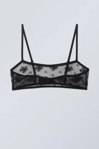 Ash Lace Semi Scooped Bra – Sort blonder