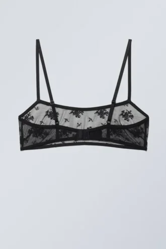 Ash Lace Semi Scooped Bra – Sort blonder