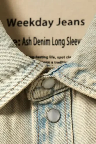 Ash langærmet denimskjorte – solbleget