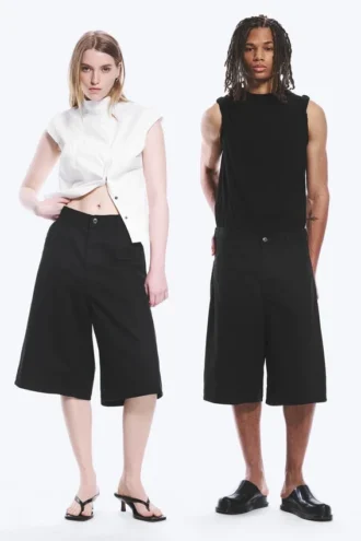 Astro Loose Baggy linen-blend shorts – sort