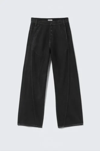 Astro Loose Utility Baggy Leg Unisex Jeans – Sort belægning – Sort