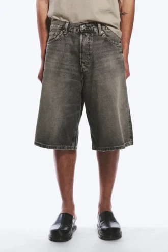 Astro Mid Rise Loose Baggy Denim Shorts – Redondo Black – Sort