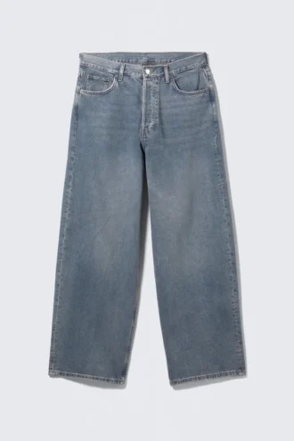 Astro Mid Rise Loose Baggy Unisex Jeans – Blue One – Medium Blue