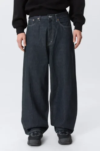 Astro Mid Rise Loose Baggy Unisex Jeans – Blue Rinse – Mørkeblå