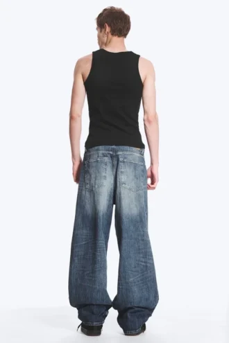 Astro Mid Rise Loose Baggy Unisex Jeans – Board Blue – Mellemblå
