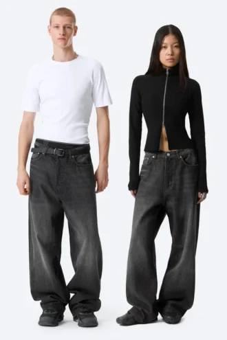 Astro Mid Rise Loose Baggy Unisex Jeans – Chelsea Black – Sort