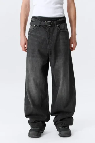 Astro Mid Rise Loose Baggy Unisex Jeans – Chelsea Black – Sort
