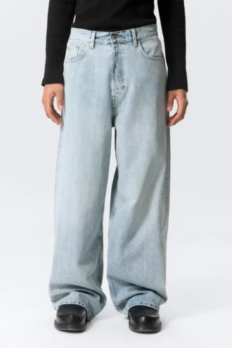Astro Mid Rise Loose Baggy Unisex Jeans – Dream Blue – Lys blå