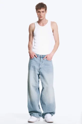 Astro Mid Rise Loose Baggy Unisex Jeans – Kimberley Blue – Lysblå