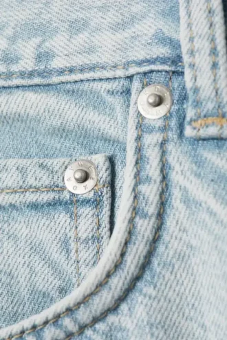 Astro Mid Rise Loose Baggy Unisex Jeans – Snow Blue – Light Blue