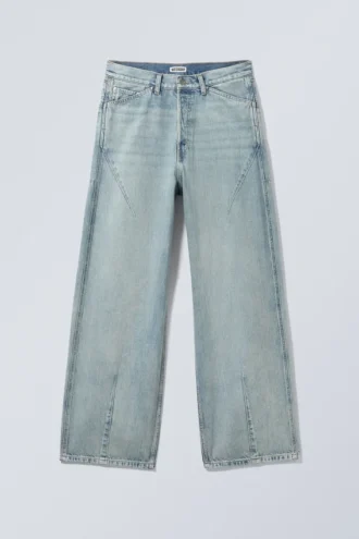 Astro Shape Loose Baggy Jeans – Murstensblå – Lys blå