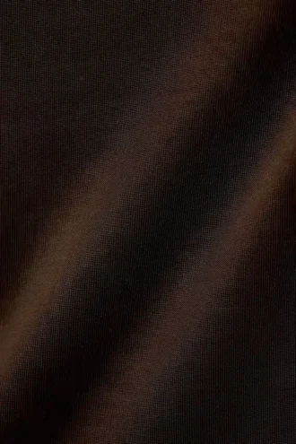 Asymmetrisk jersey-toppe med bindebånd – mørkebrun