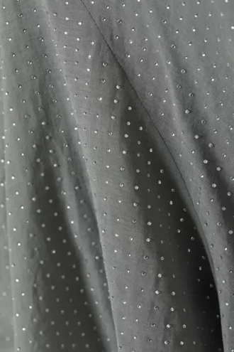 Asymmetrisk mininederdel med pailletter – Grå – Rhinestones