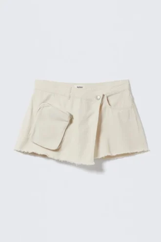 Asymmetrisk skort i bomuldstwill – hvid