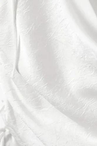 Asymmetrisk top med satinstropper – hvid