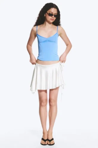 Asymmetrisk wrap-nederdel – off-white