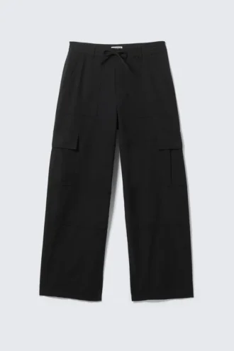 Baggy Ripstop Cargo-bukser – Sort