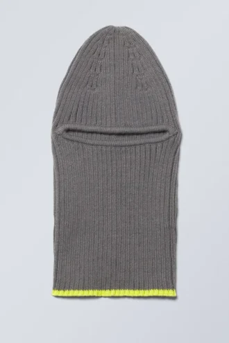 Bell-balaclava – grå + gul kant