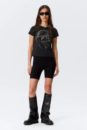 Bikershorts med middelhøj talje – sort