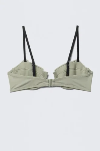 Bikini-top med bøjler og polstring – lys khakigrøn