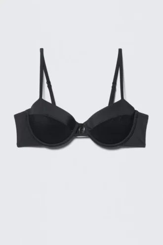 Bikini-top med bøjler og polstring – sort
