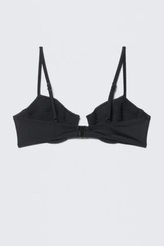 Bikini-top med bøjler og polstring – sort