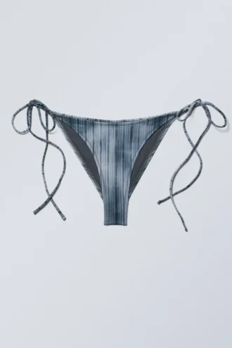 Bikinibund med stropper og print – stribet mørkeblå