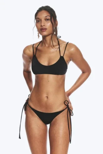 Bikinibund med stropper – sort