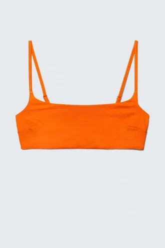 Bikinitop med rund halsudskæring – lys orange