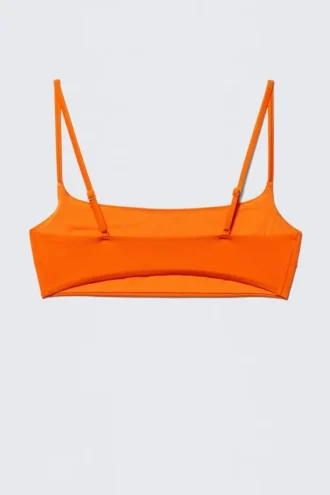 Bikinitop med rund halsudskæring – lys orange